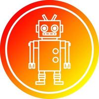 dancing robot circular in hot gradient spectrum vector