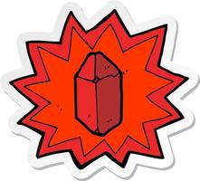 sticker of a cartoon ruby vector