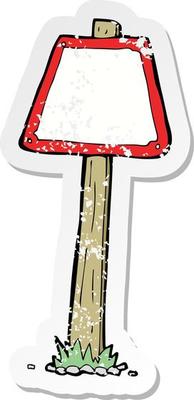 retro distressed sticker of a cartoon road sign