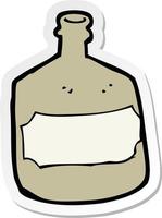 sticker of a cartoon old whiskey bottle vector