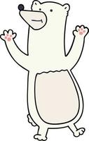 peculiar oso polar de dibujos animados dibujados a mano vector
