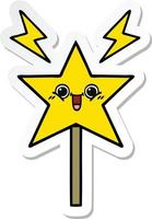 sticker of a cute cartoon magic wand vector