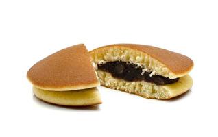 Dorayaki or japanese pancakes isolated on white background photo