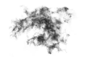 Humo texturizado,negro abstracto,aislado sobre fondo blanco. foto