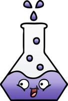 gradient shaded cartoon science beaker vector