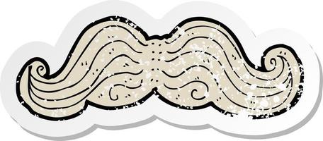 retro distressed sticker of a cartoon mustache vector