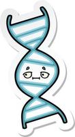 sticker of a cute cartoon DNA strand vector