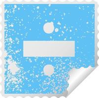 distressed square peeling sticker symbol division symbol vector