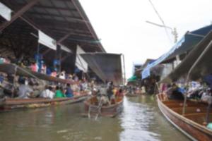 Damnoen Saduak Floating Market blur background of Illustration,Abstract Blurred Image photo