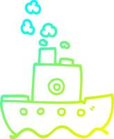 cold gradient line drawing cartoon ship vector