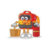 school backpack vector character