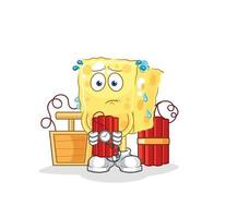 sponge character cartoon vector