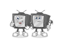 old retro tv vector cartoon