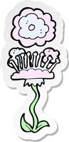 sticker of a cartoon flower vector