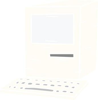cartoon doodle of a computer and keyboard vector