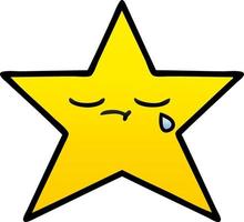 gradient shaded cartoon gold star vector