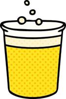 quirky comic book style cartoon glass of beer vector