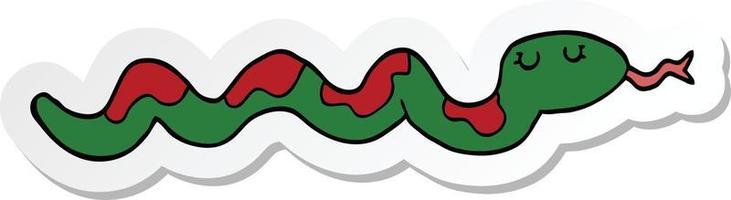 sticker of a cartoon snake vector