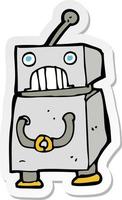 sticker of a cartoon robot vector
