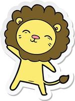 sticker of a cartoon lion vector