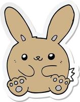 sticker of a cartoon rabbit vector