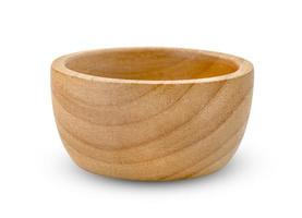 Wooden bowl isolated on white background ,include clipping path photo