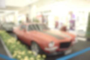 Vintage Car Show Room Blurry Background,Abstract Blurred Image photo