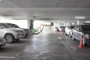 Car parking lot interior blur background ,Abstract Blurred photo