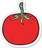 sticker of a cartoon tomato vector