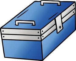 gradient cartoon doodle of a metal tool box vector