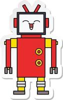 pegatina de un lindo robot de dibujos animados vector