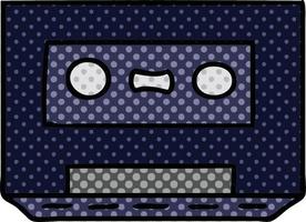 cartoon doodle of a retro cassette tape vector