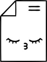 line drawing cartoon sheet of paper vector