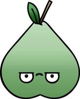 gradient shaded cartoon green pear vector