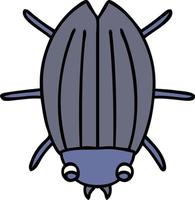 quirky hand drawn cartoon beetle vector