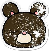 distressed sticker of a quirky hand drawn cartoon bear vector