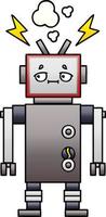 robot de dibujos animados sombreado degradado vector