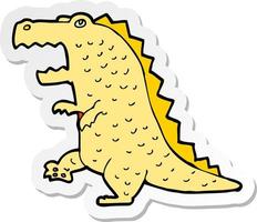 sticker of a cartoon dinosaur vector
