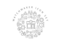 Watchmaker icon set design on white background. vector