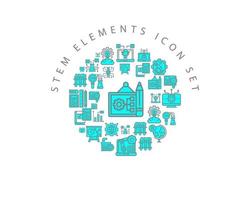 Stem elements icon set design on white background. vector