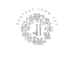 Protest icon set design on white background. vector