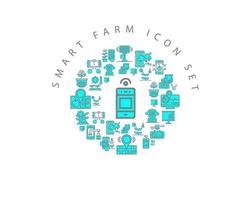 diseño de conjunto de iconos de granja inteligente sobre fondo blanco. vector