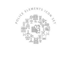 Police elements icon set design on white background vector