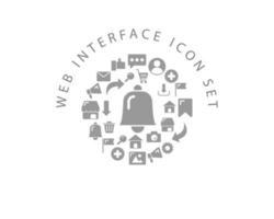 Web interface icon set design on white background. vector