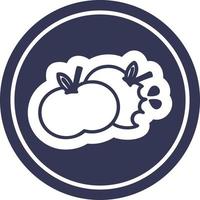 bitten apples circular icon vector