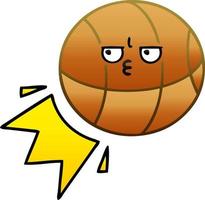 gradient shaded cartoon basketball vector