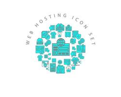 Web hosting icon set design on white background. vector