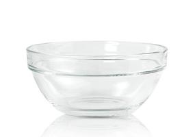 Transparent glass bowl isolated on white background ,include clipping path photo