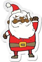 sticker of a cartoon santa claus vector