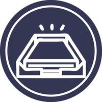 low office paper stack circular icon vector